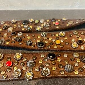❤️ Campomaggi Studded Brown Leather Belt